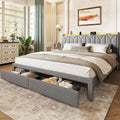King Size Upholstered Bed Frame with 2 Drawers