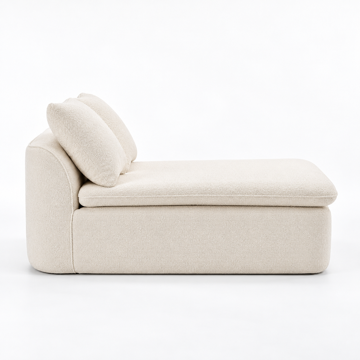 Luxury 133.86" Modular U-Shaped Sectional Sofa with Ottoman – Milk White Chenille Upholstery, Deep Cushions & Flexible Seating Design