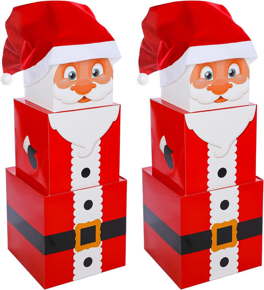 2 Sets Christmas Box Decoration 50 Inch Christmas Decorative Stacking Boxes