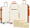 Luggage Set 7 Piece, Expandable Hardshell Suitcase Set 28/24/20/14 Inch Carry On Luggage with TSA Lock, Spinner Wheels, ABS Lightweight Travel Luggage Sets (White)