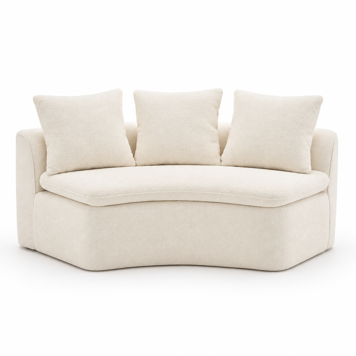 Luxury 133.86" Modular U-Shaped Sectional Sofa with Ottoman – Milk White Chenille Upholstery, Deep Cushions & Flexible Seating Design