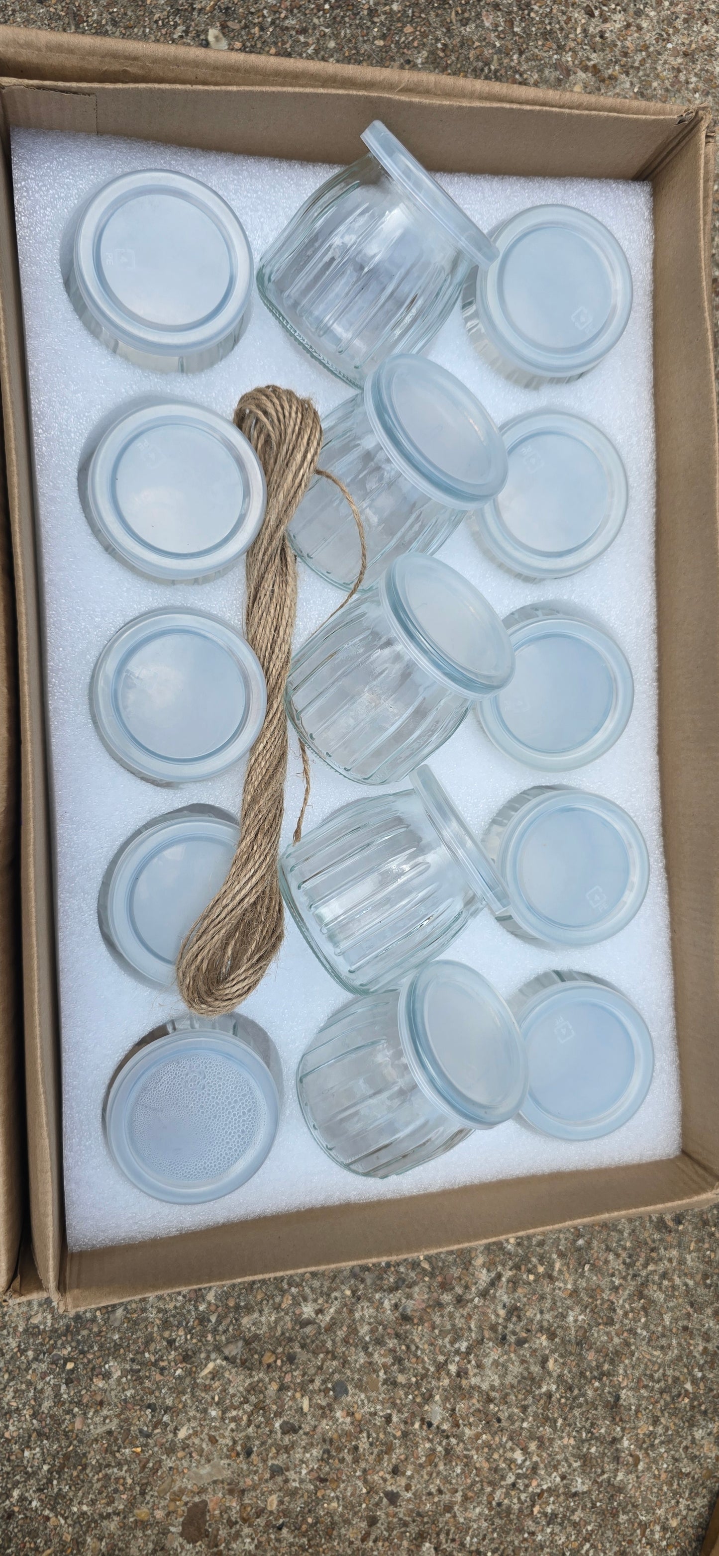 15pk Glass Candle Jars w/ Plastic Lids
