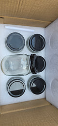 6pk Mason Jar w/ Black Lids