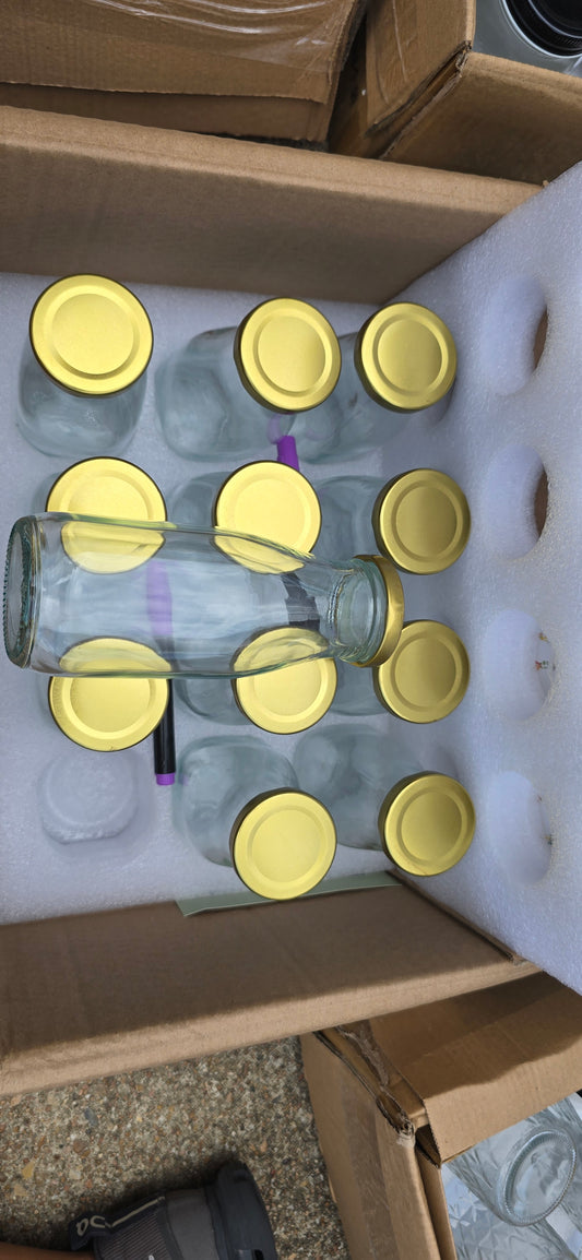 12pk SB Bottles w/ Gold Metal Lids