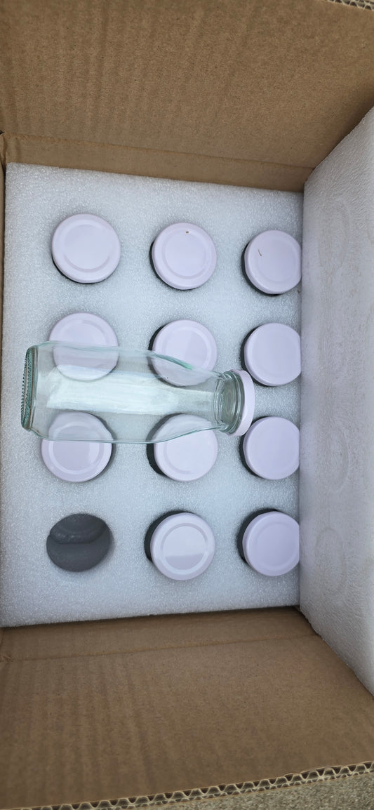 12pk SB Bottle w/ White Metal Lids