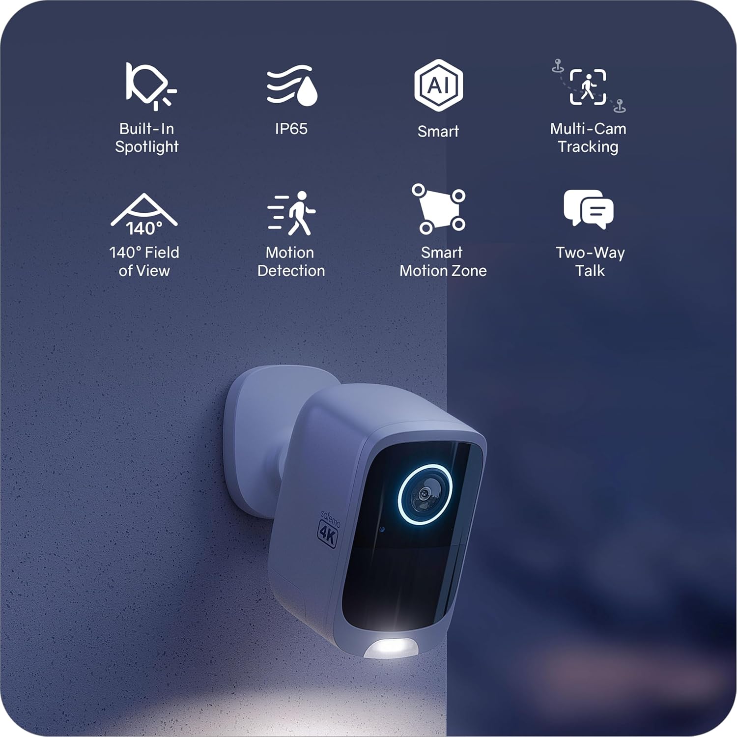 4K Solar Powered Security Cameras Wireless System Outdoor/Indoor