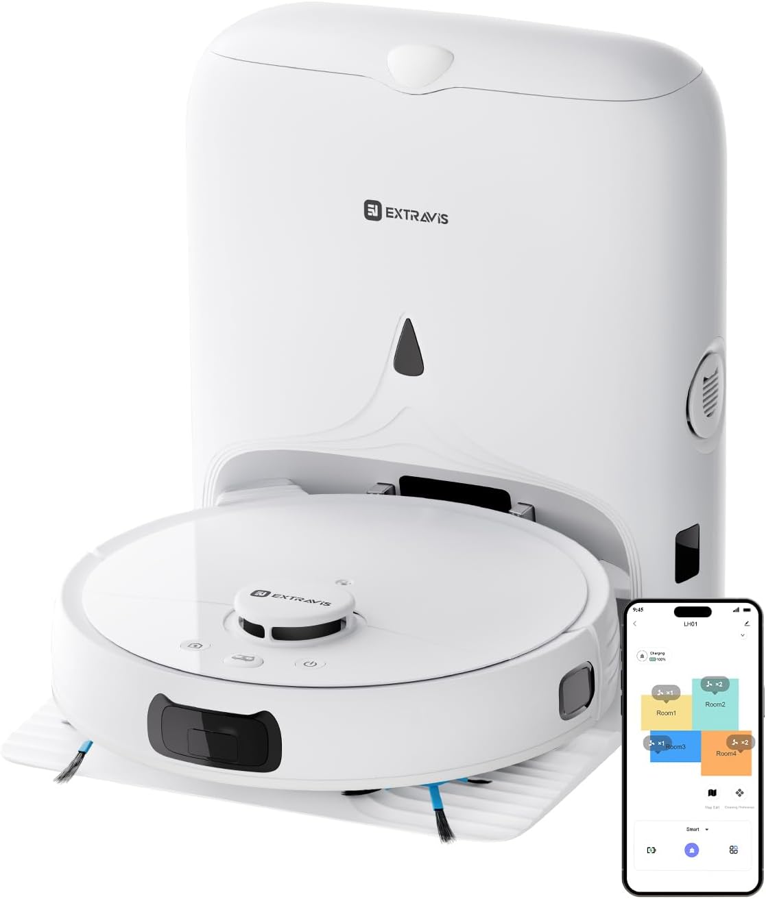 V5 Robot Vacuum and Mop, Self-Emptying Robotic Vacuum Cleaner