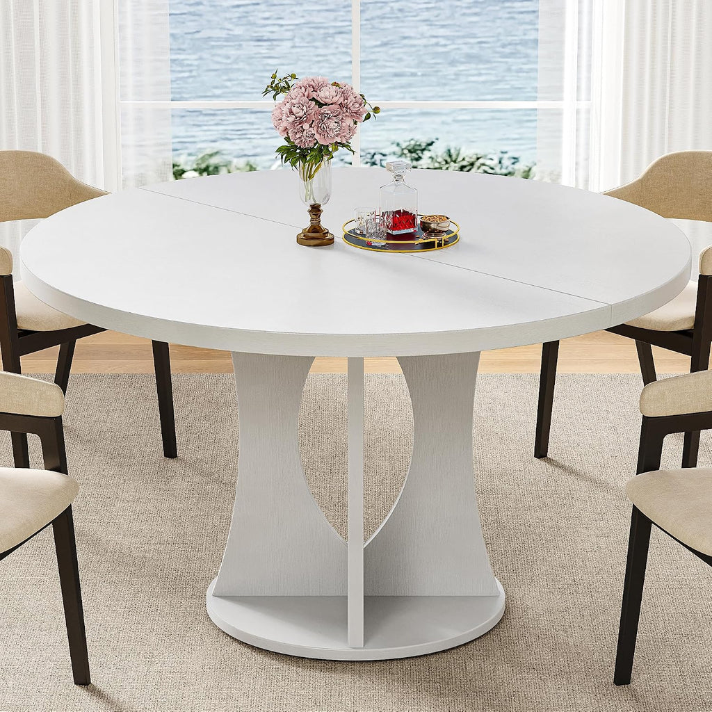 iPormis 47-Inch Round Dining Table for 4-6 People