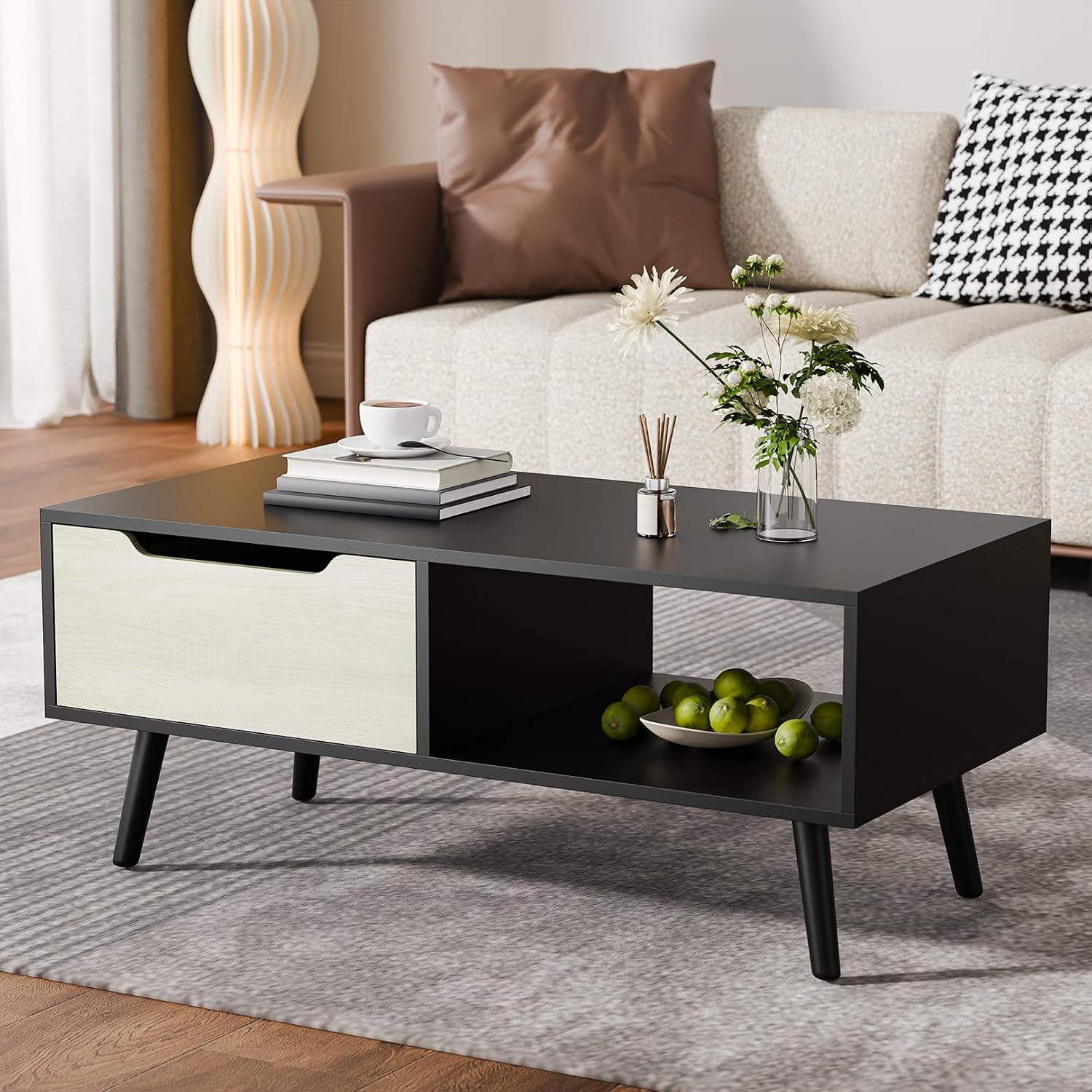 Cozy Castle Modern Coffee Table, Minimalist Hallway Table, Mid Century Modern Coffee Table for Living Room