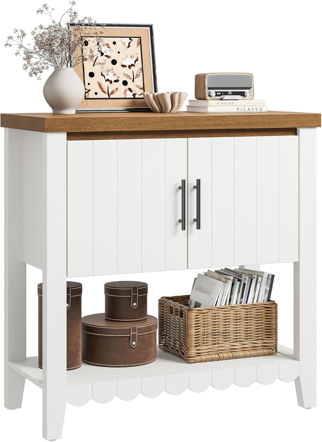 31.7" Entryway Table Console Table with Storage, Coffee Bar Cabinet with 2 Doors