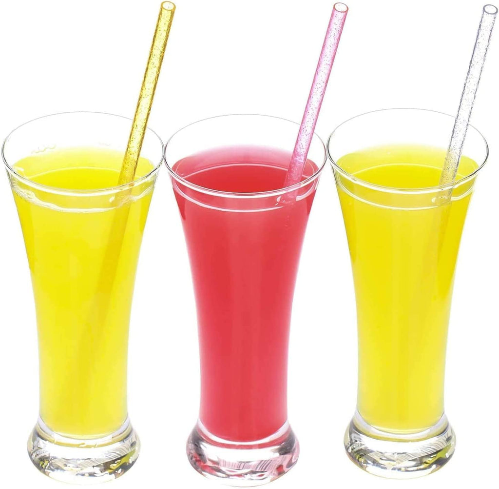 11 Inch Reusable Tritan Plastic Straws,Replacement Glitter Sparkle Drinking Straws for 24 oz-40 oz Mason Jars/Tumblers,Set of 12