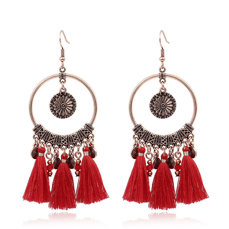 ROE02 Valentine Red Color Boho Earrings ROE02 RSTore