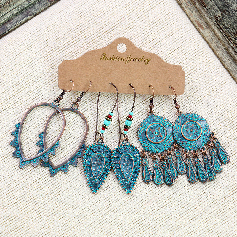 DE03 Teal Boho Styles Earrings Drop Dangle Earrings