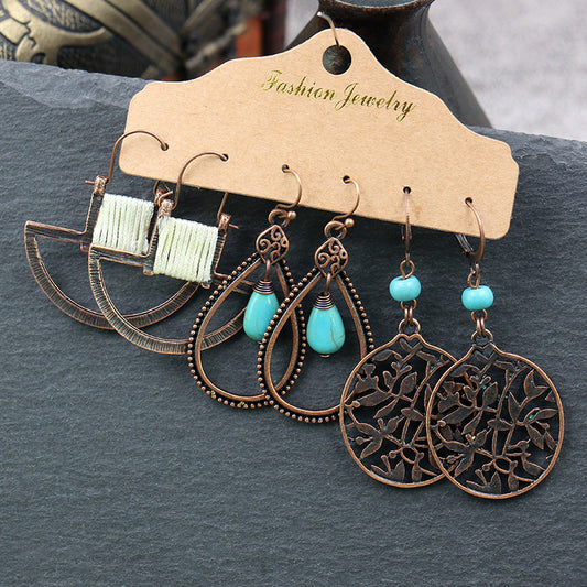 YDE03 Cute Style Boho Earrings 3pairs Set