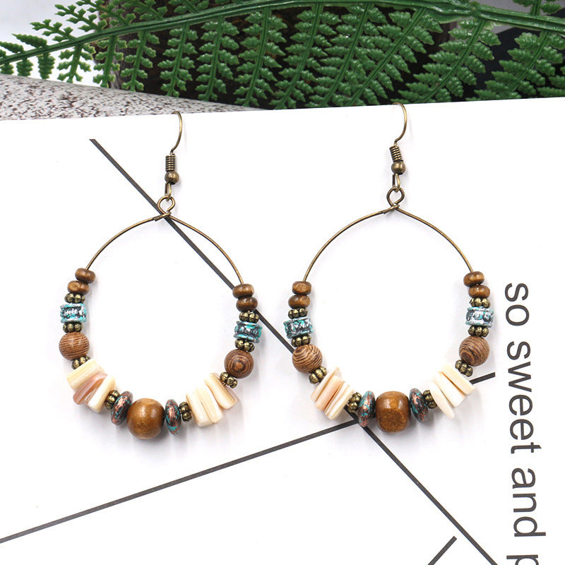 HE03  BOHO Tribal Heart Hoop Earrings 3 Pairs Set