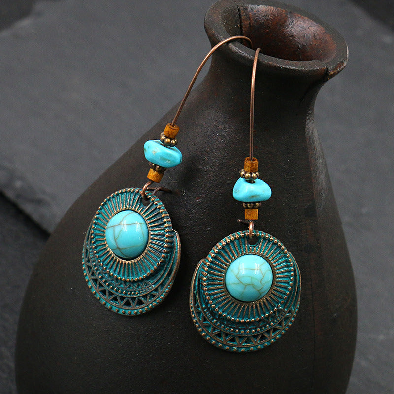 OBE02 Teal Bohemian Earrings