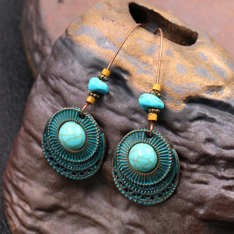 OBE02 Teal Bohemian Earrings