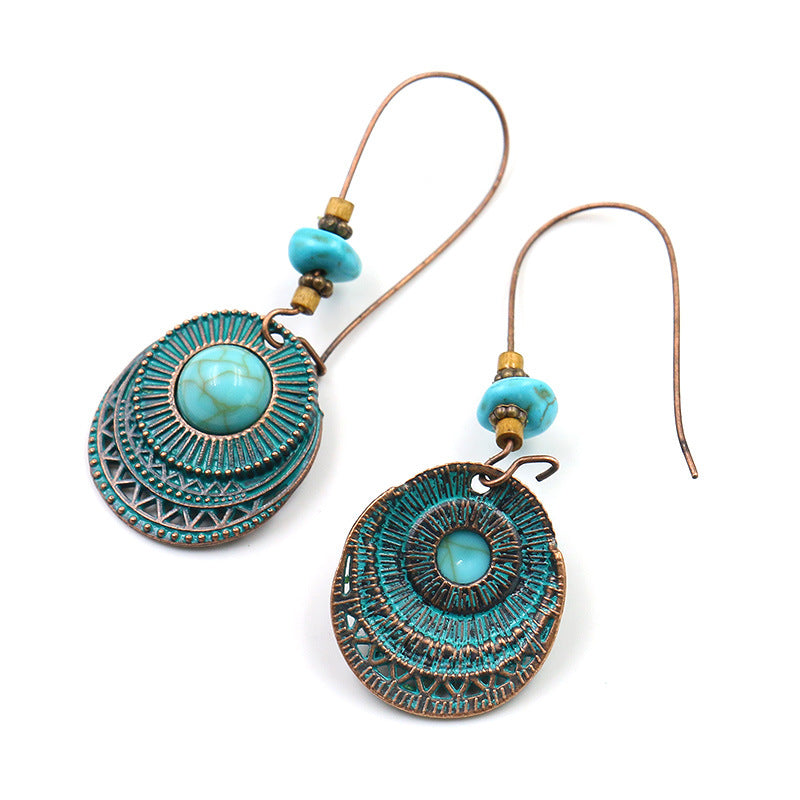 OBE02 Teal Bohemian Earrings