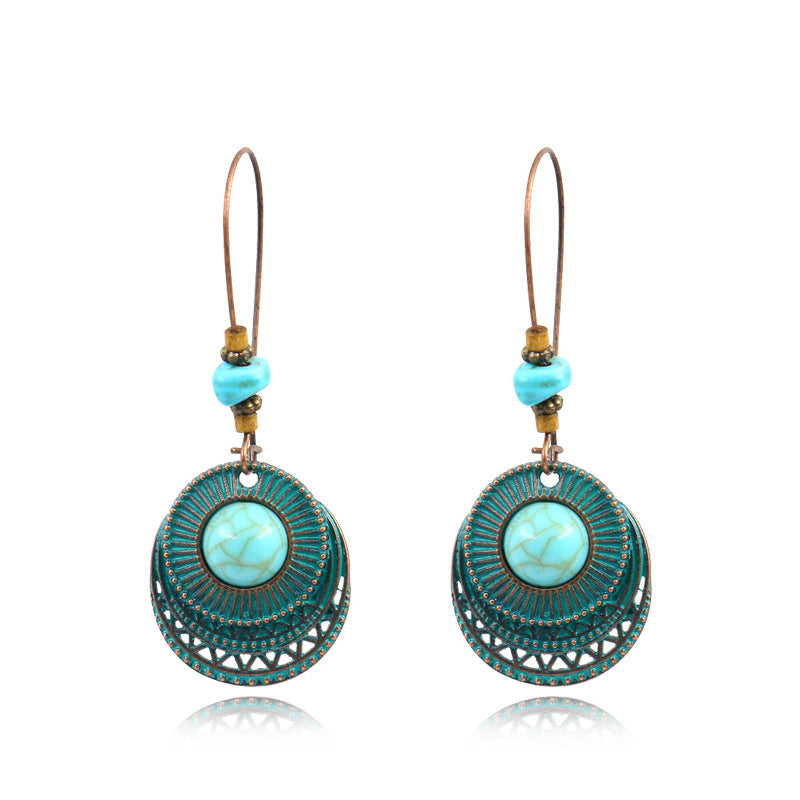 OBE02 Teal Bohemian Earrings