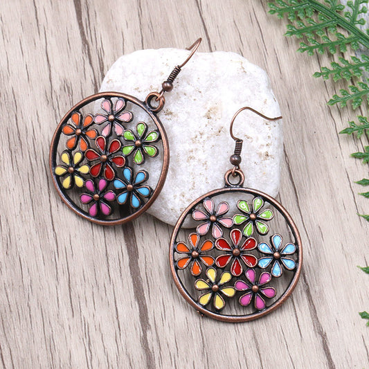 FSE02 Summer Colorful Flower Earrings