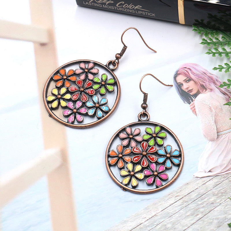 FSE02 Summer Colorful Flower Earrings