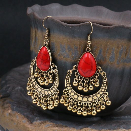 RGE02 Very Pretty Ruby Red Bohemian Earrings