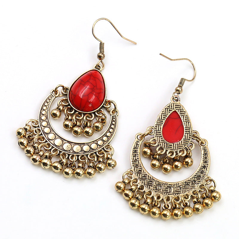 RGE02 Very Pretty Ruby Red Bohemian Earrings