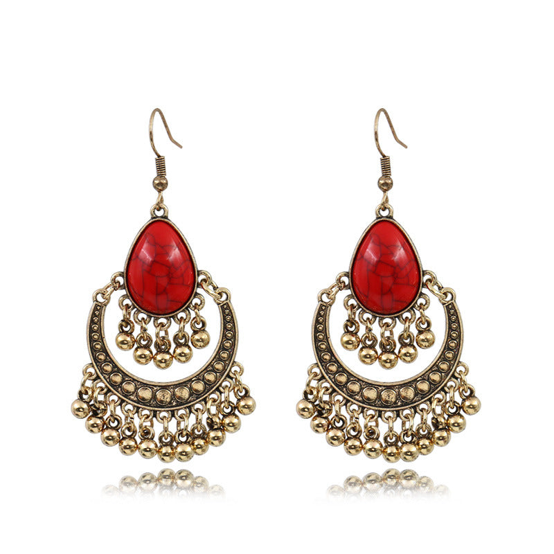 RGE02 Very Pretty Ruby Red Bohemian Earrings