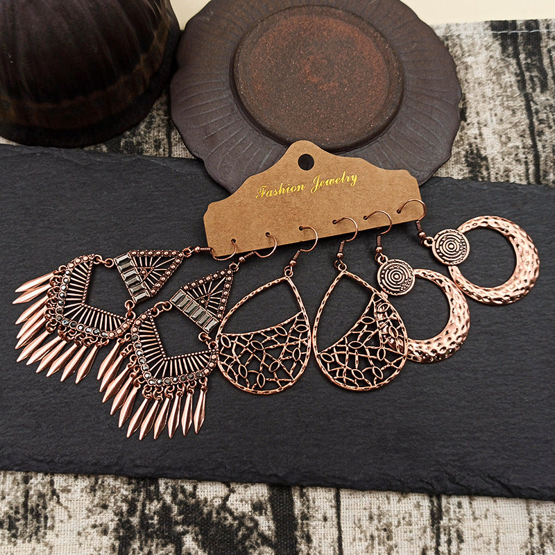 Copper Bronze Color Boho Earrings Set ZE03