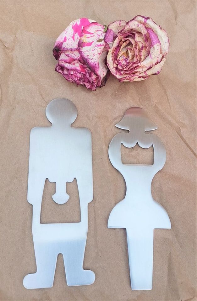 2 Pieces Funny Naughty Stainless Steel Bottle Opener Set