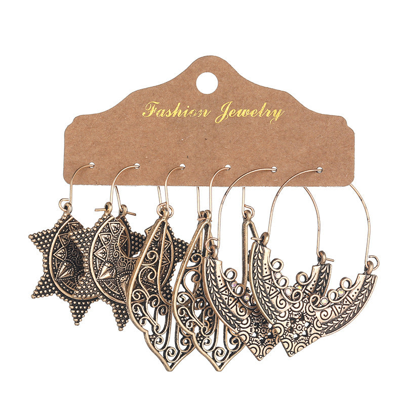 STE03 Boho Earrings 3 Pairs Set