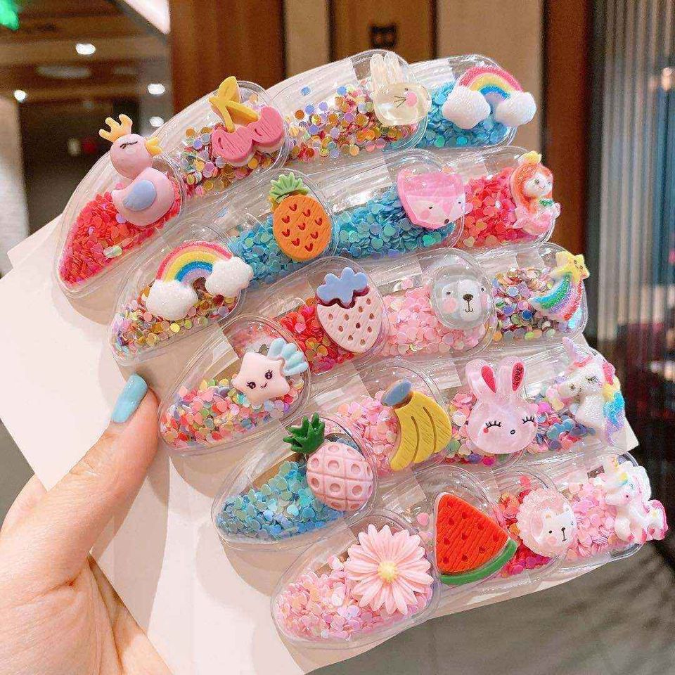 20 Fashion Hair Accessories Mix Colorful Set Non-slip Flower Fruit Candy Rainbow Hair Pins Set for Girls