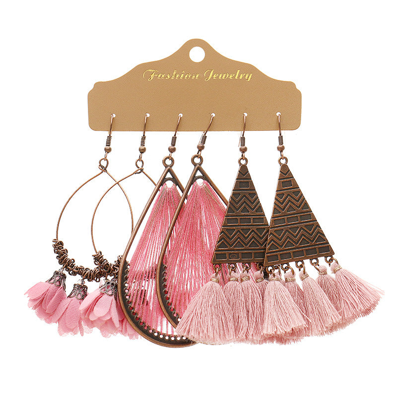 PE03 Pink Style Bohemian Earrings