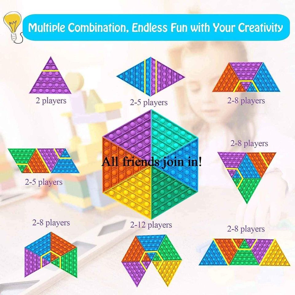 6 Pieces Triangle Shape Multicolor Dimple Pop Toy