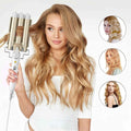 Beauty Hair Curling Iron Wand, 3 Barrels 1 Inch Ceramic Tourmaline Coating Hair Crimper