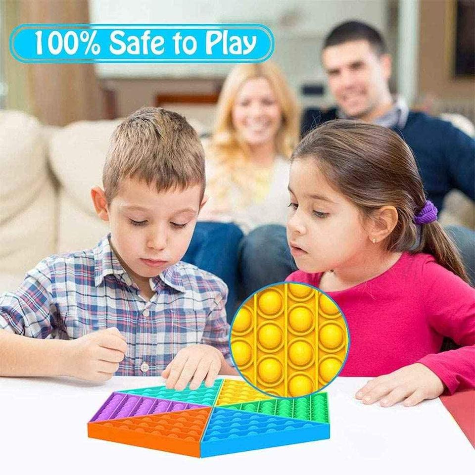 6 Pieces Triangle Shape Multicolor Dimple Pop Toy