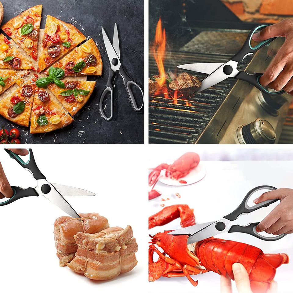 2 Pack Kitchen Scissors Multipurpose Heavy Duty Stainless Steel Sharp Food Scissors
