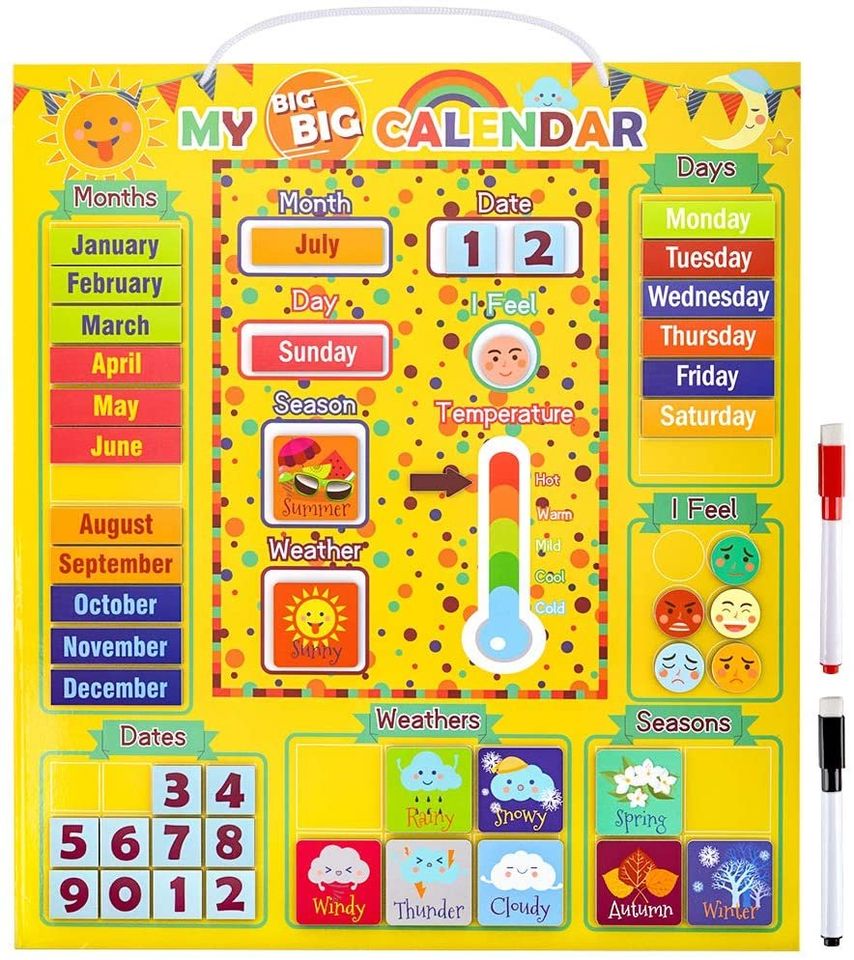 Early Education Magnetic Learning Board Calendar
