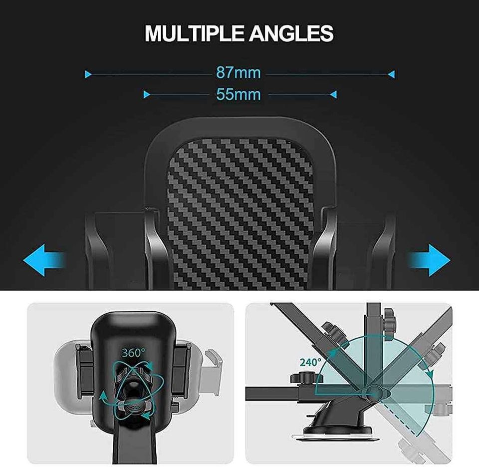 360 Degrees Universal Multi Attachment Phone Holder for Cars Mobile Vehicles