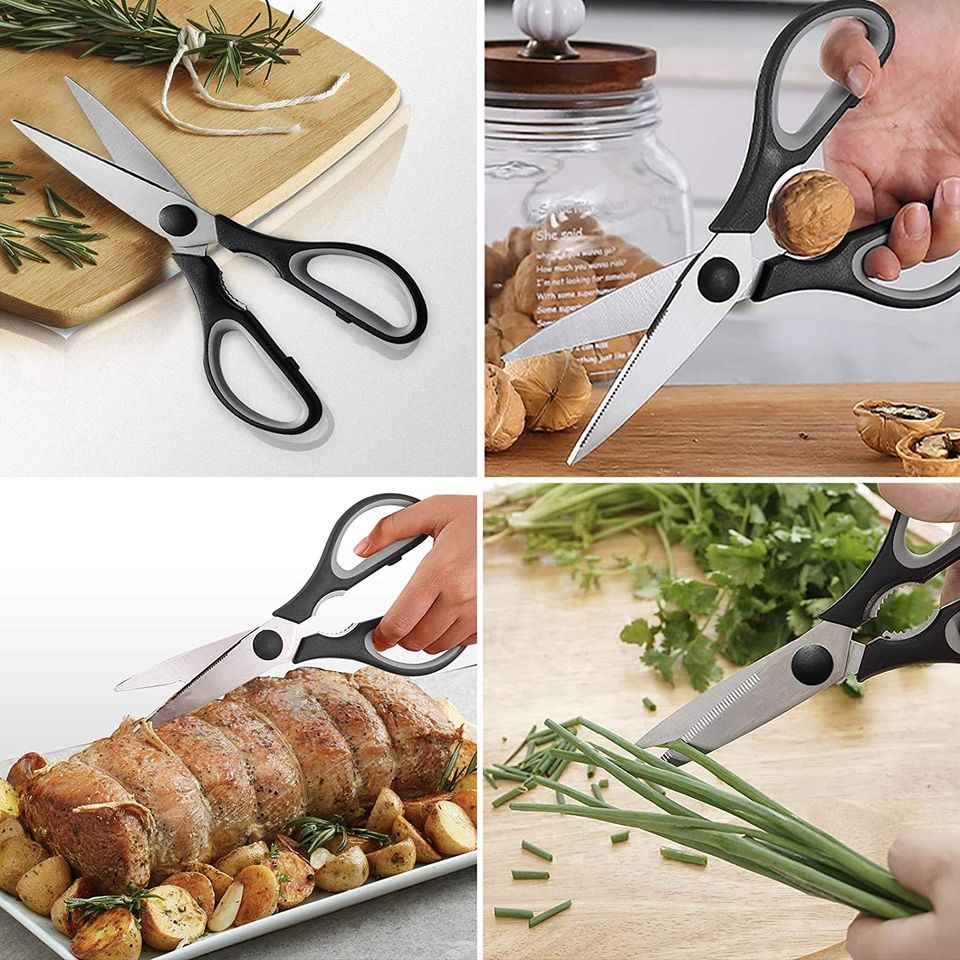 2 Pack Kitchen Scissors Multipurpose Heavy Duty Stainless Steel Sharp Food Scissors