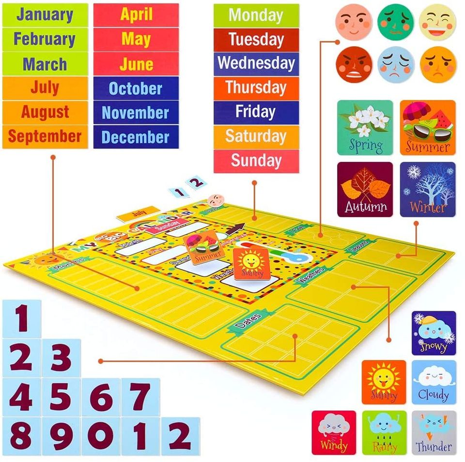 Early Education Magnetic Learning Board Calendar