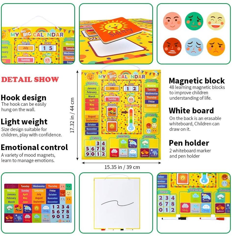 Early Education Magnetic Learning Board Calendar