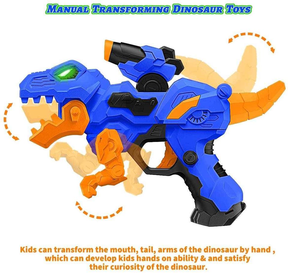 Dino Toy Gun 2 Pack Electric Blaster Soft Foam Dart Bullets Guns Toy for Ages 4+