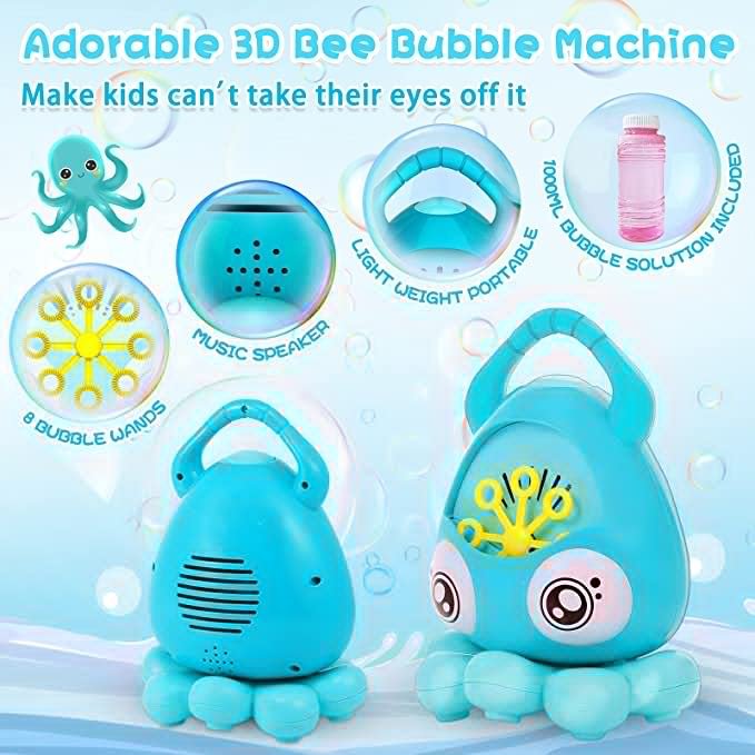 Octopus Automatic Bubble Maker Machine with Bubble Solution Bubble Blower Toy
