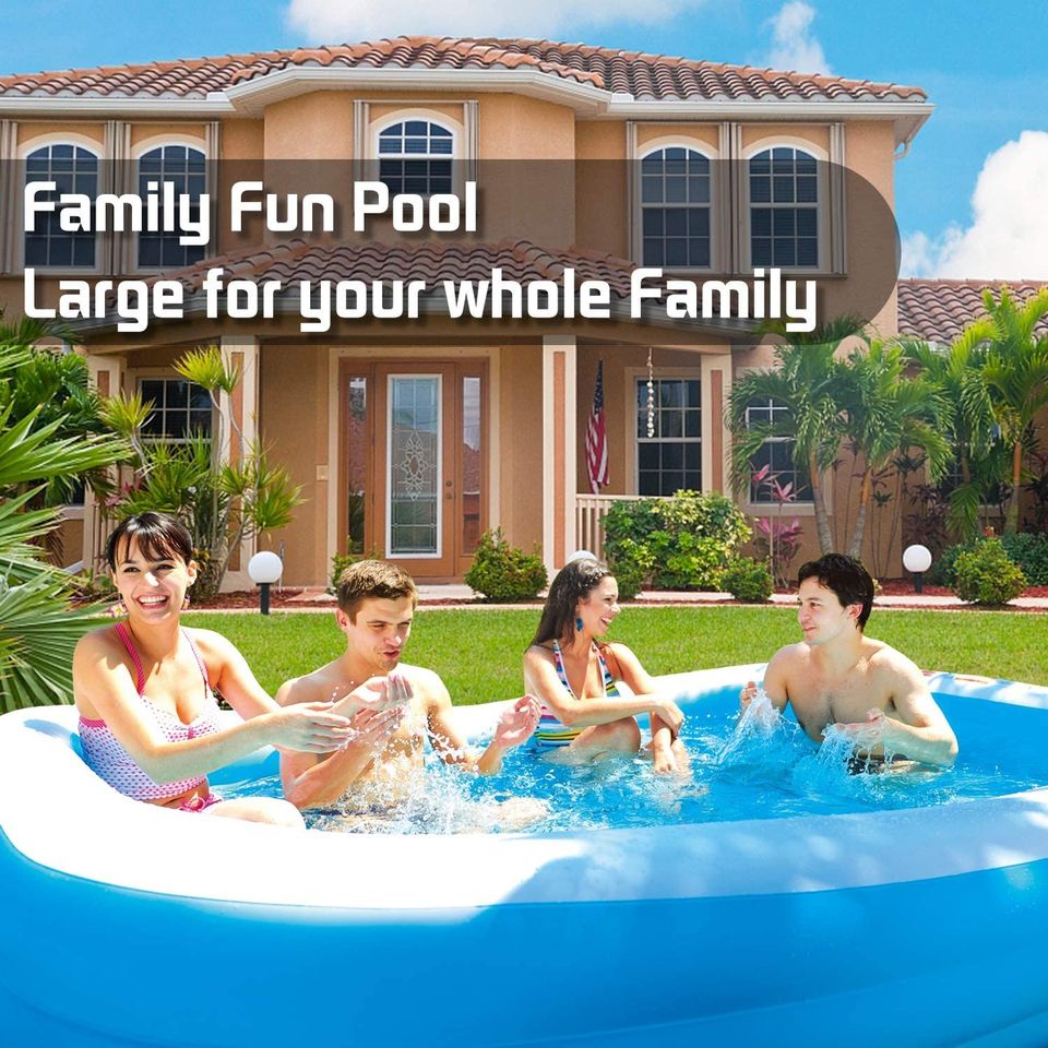 Inflatable Pool-Swimming Pools for Kids & Adults, Above Ground Pool 122''x70''x27'' Oversized Thickened Family Blow Up Kiddie Pool