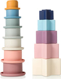 2 Sets Stacking Cups Toy and Nesting Stars Toy, Nesting Cup Montessori Stacking Toy