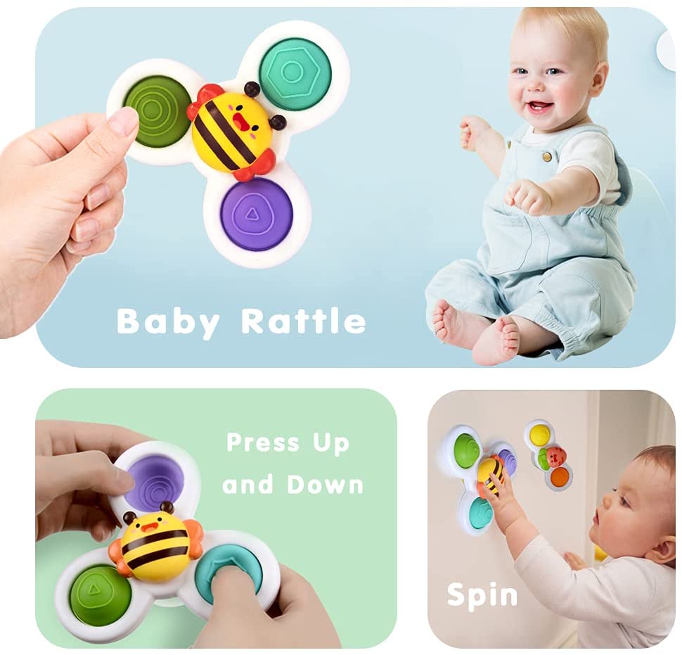 3pcs Baby Spinner Toys Dimple Pop Spinning Toy