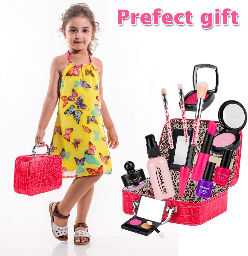 Pretend Makeup for Girls, Play Makeup Kit Set for Toddler Gifts with Cute Bag