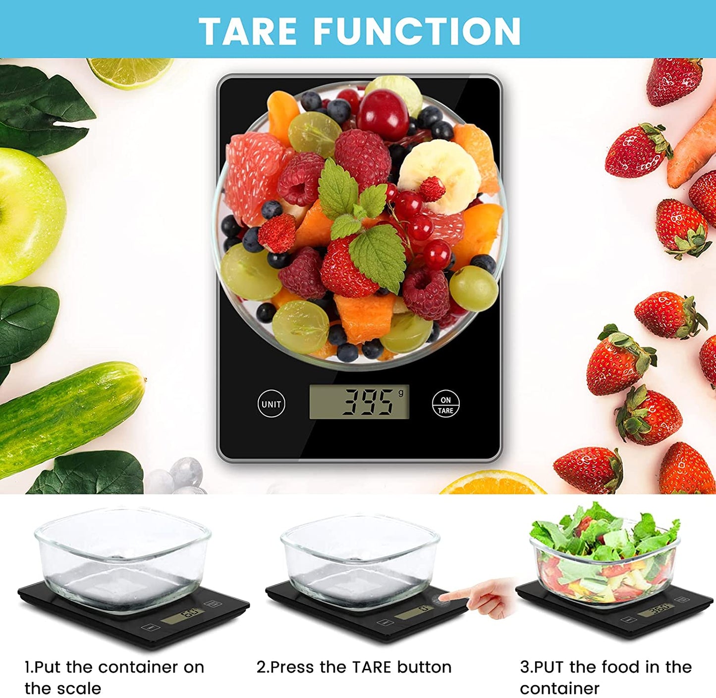 Bakers Scale 1g/0.1oz Precise Graduation Multifunction Digital Kitchen Scale