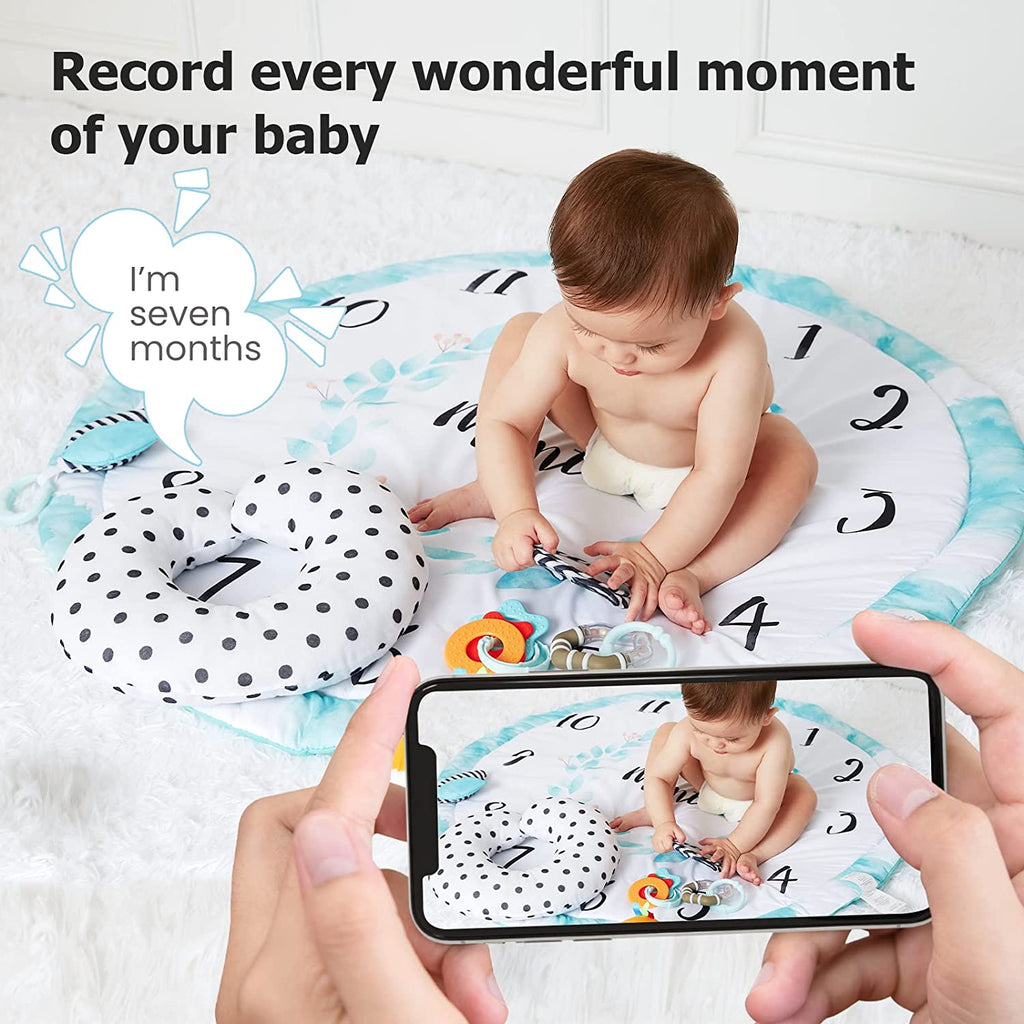 Lupantte Baby Play Gym Activity Mat, Baby Monthly Milestone Gym